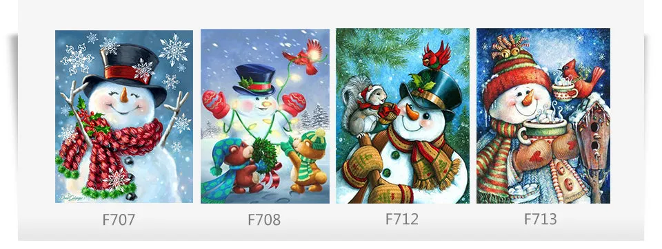 Diamond Painting, Merry Christmas Snowman