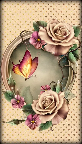 DIY Floral Diamond Painting Kits | Full Round 5D Diamonds | Flower Portrait | Sunflower Daisy Butterfly Bird