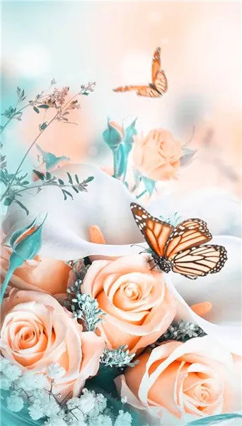 DIY Floral Diamond Painting Kits | Full Round 5D Diamonds | Flower Portrait | Sunflower Daisy Butterfly Bird