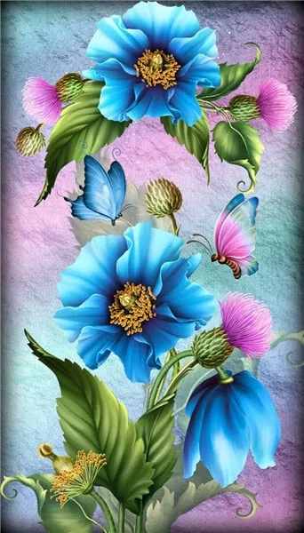 DIY Floral Diamond Painting Kits | Full Round 5D Diamonds | Flower Portrait | Sunflower Daisy Butterfly Bird