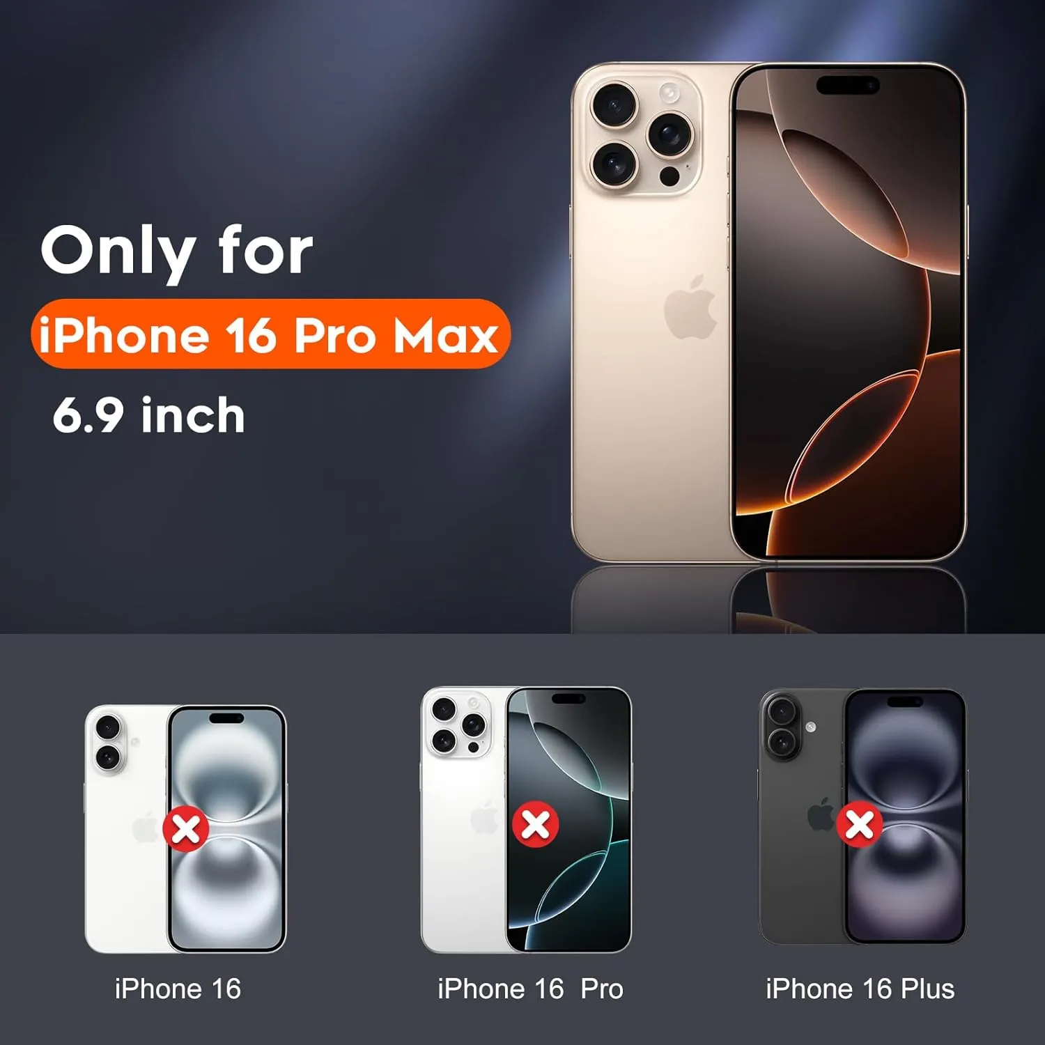 Entronix 4-Pack for Apple iPhone 16 Pro Max, 2 Clear Tempered Glass Screen Protectors & 2 Camera Lens Protectors