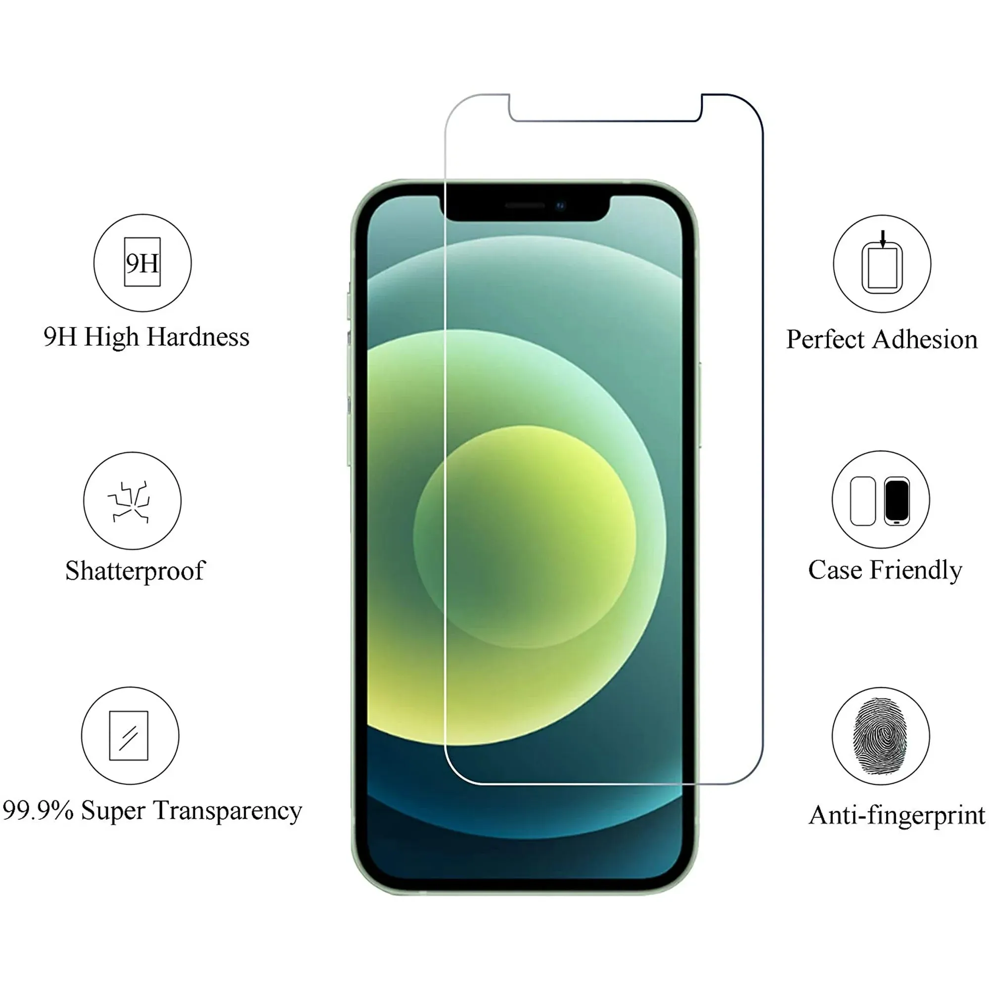 Entronix Case Screen Protector Bundle with Camera Cover Designed for Apple iPhone 12 Pro Max Clear 9H Hardness,Bubble Free Easy Install, 3 PACK