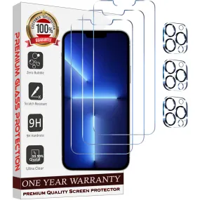 Entronix Case Screen Protector Bundle with Camera Cover Designed for Apple iPhone 12 Pro Max Clear 9H Hardness,Bubble Free Easy Install, 3 PACK