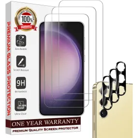 Entronix Case Screen Protector Bundle with Camera Cover for Samsung Galaxy S21 Plus Clear Built Anti Scratch, Bubble Free Easy Install, 3 PACK
