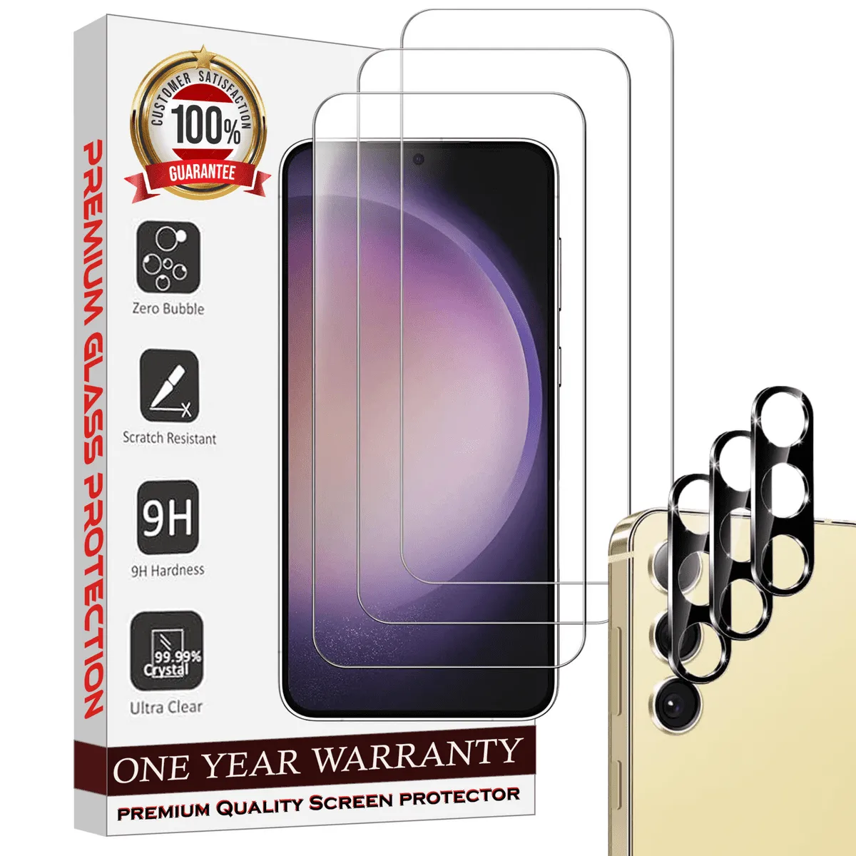 Entronix Case Screen Protector Bundle with Camera Cover for Samsung Galaxy S21 Plus Clear Built Anti Scratch, Bubble Free Easy Install, 3 PACK
