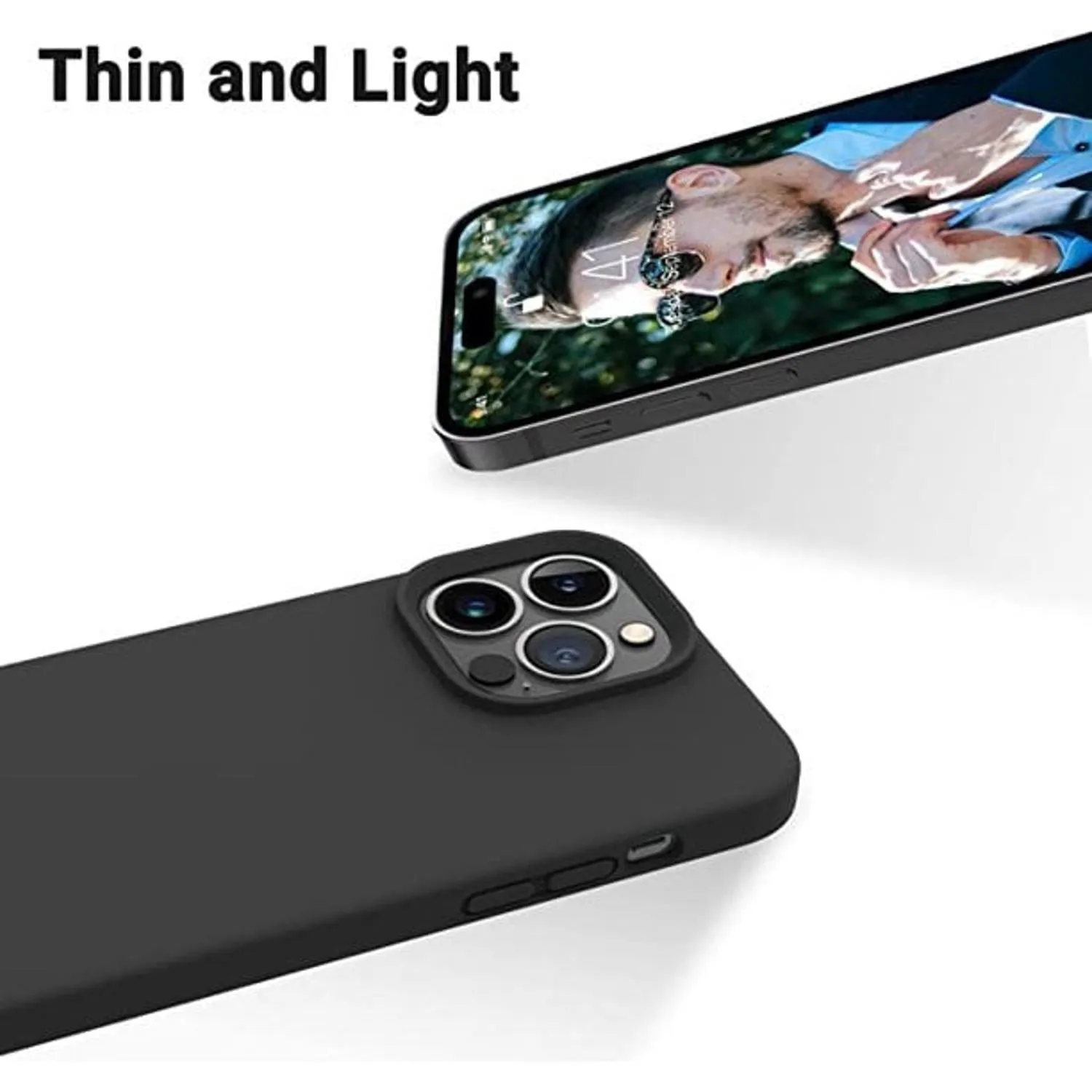 Entronix Case Silicone Case Designed for Apple iPhone 15 Liquid Silicone Case, 5 in 1 Bundle Case with 2 Clear Tempered Glass and 2 Camera Lens