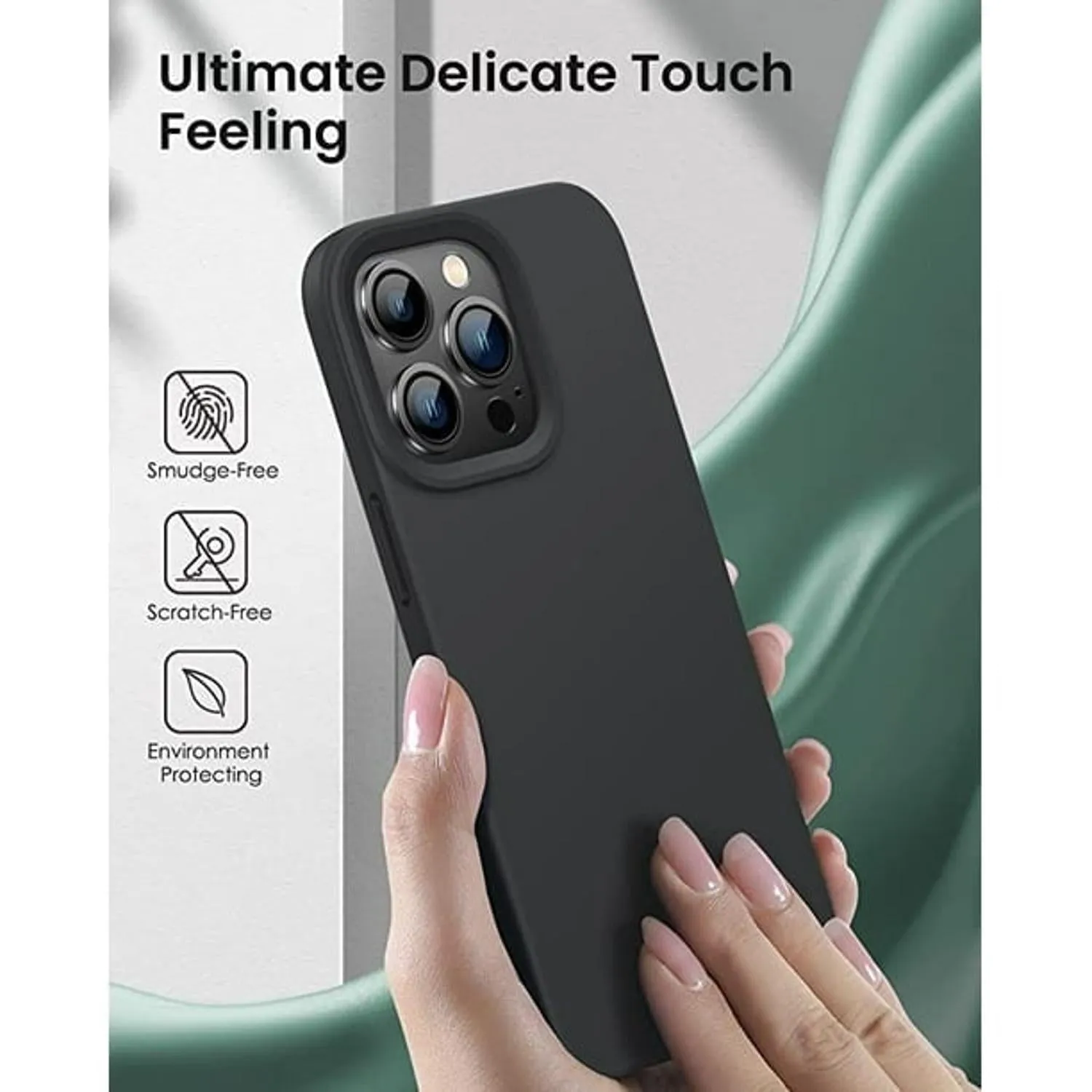 Entronix Case Silicone Case Designed for Apple iPhone 15 Liquid Silicone Case, 5 in 1 Bundle Case with 2 Clear Tempered Glass and 2 Camera Lens
