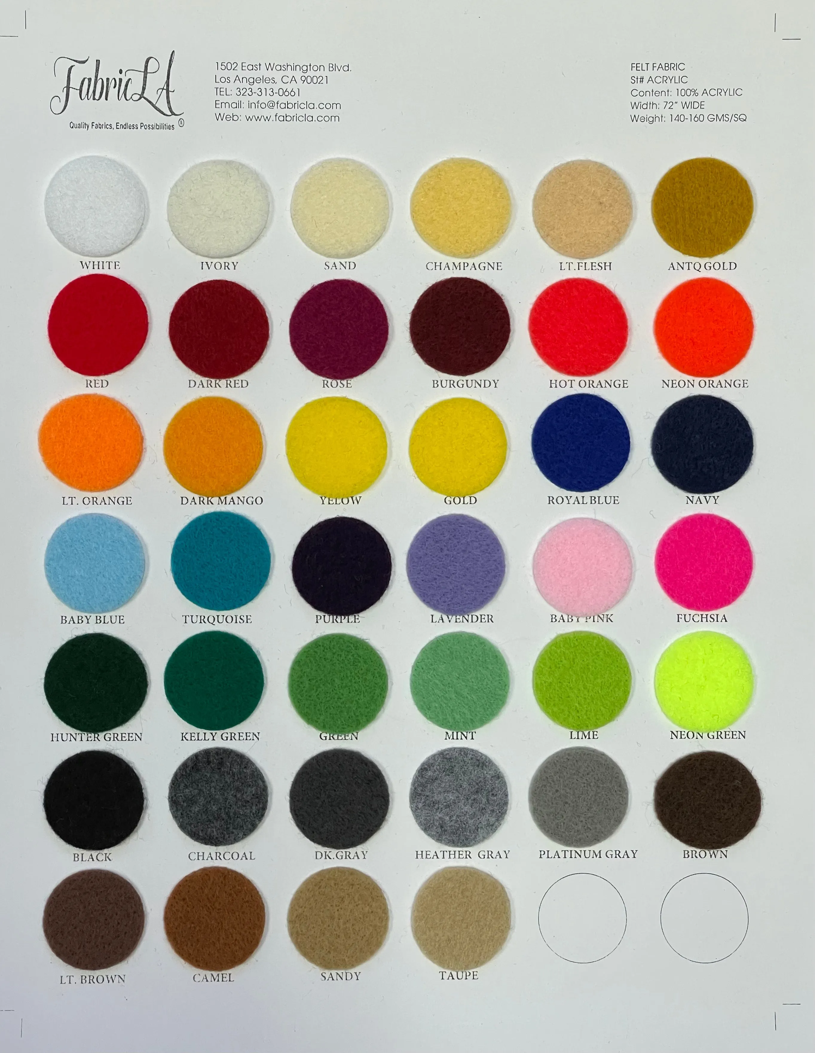 Felt Fabric by the Yard | 72 Inches Wide | Thick Felt | Black