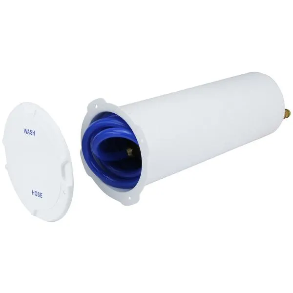 Flush Mount Washdown Hose Kit 4.5m - Blue Hose Polar White Housing