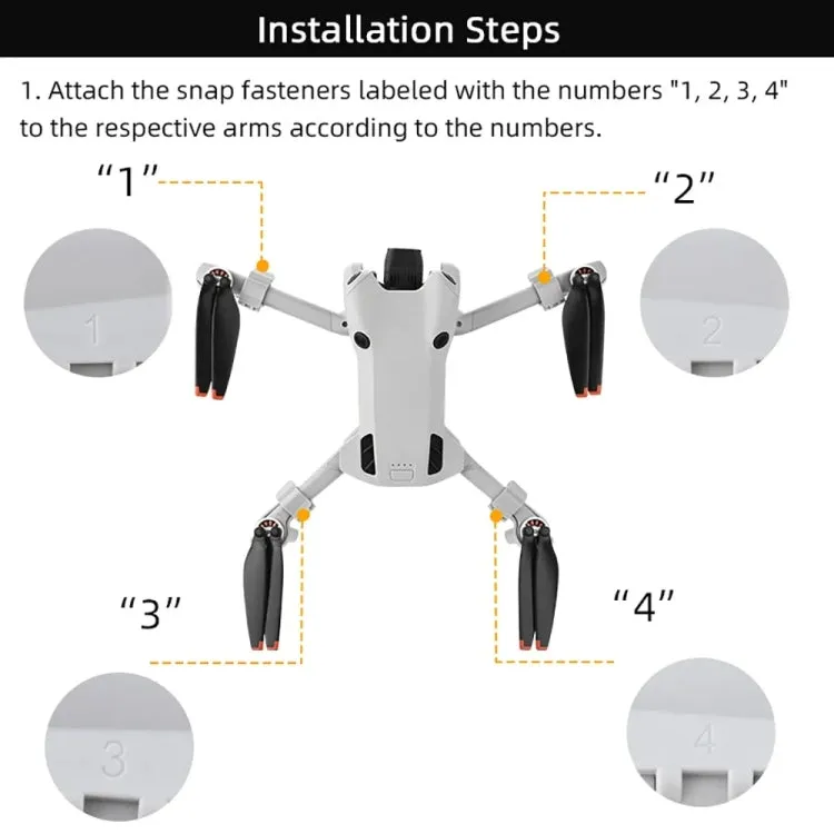 For DJI Mini 4 Pro Drone BRDRC Landing Gear Increased Height Leg(Gray)