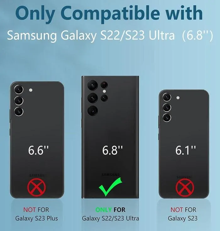 Galaxy S23 Ultra 6.8 inches Military Matte Textured Rugged Cover with Slidable Camera Lens Cover and Kickstand