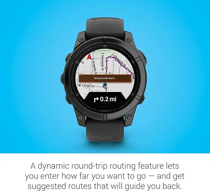 Garmin fēnix E Unisex Slate Gray Steel with Black Band Amoled Long-Lasting Battery Life 47 Millimeters Premium Multisport GPS Smartwatch - 010-03025-03