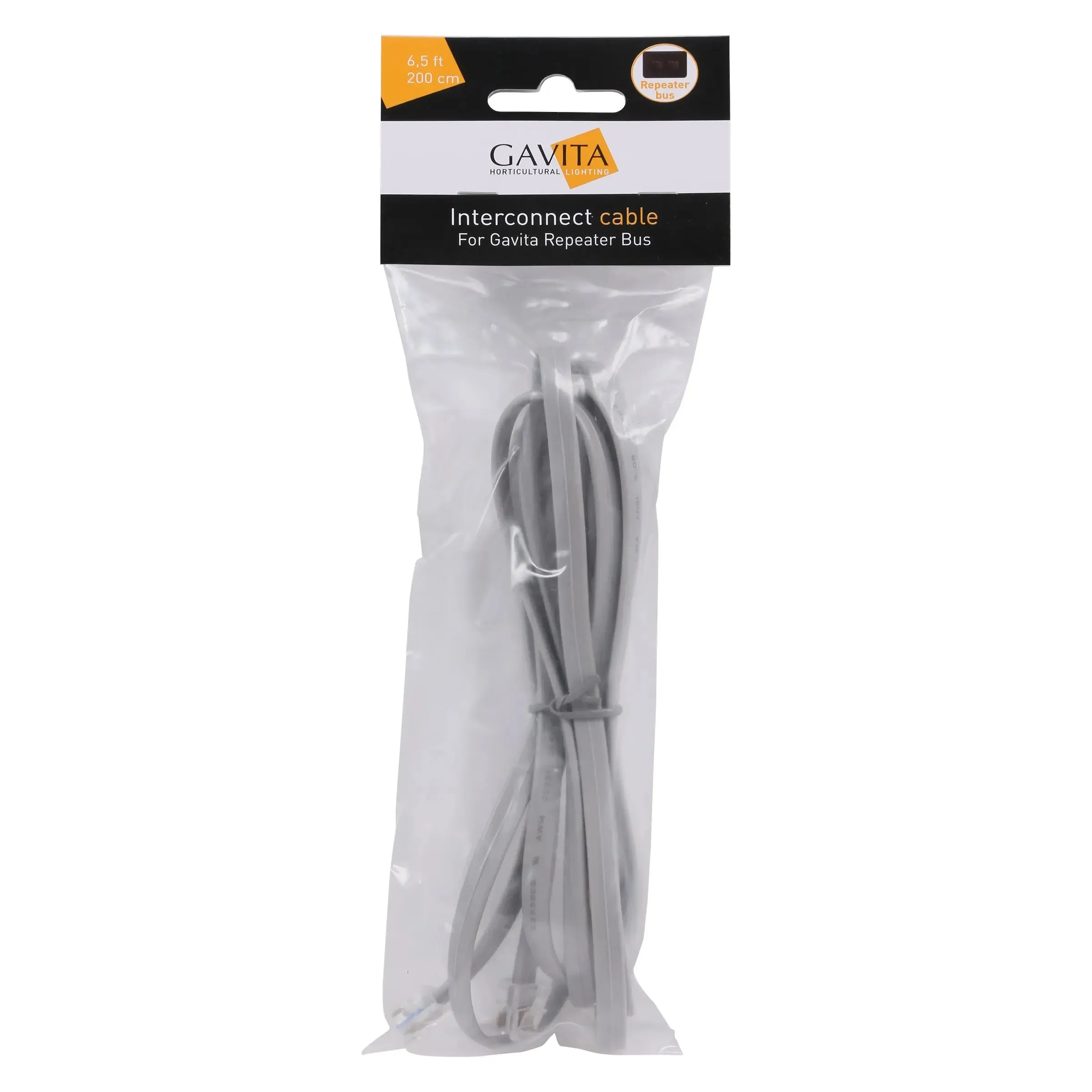 Gavita Interconnect Cable for Repeater Bus Gray 6P6C 2M, 6.5'