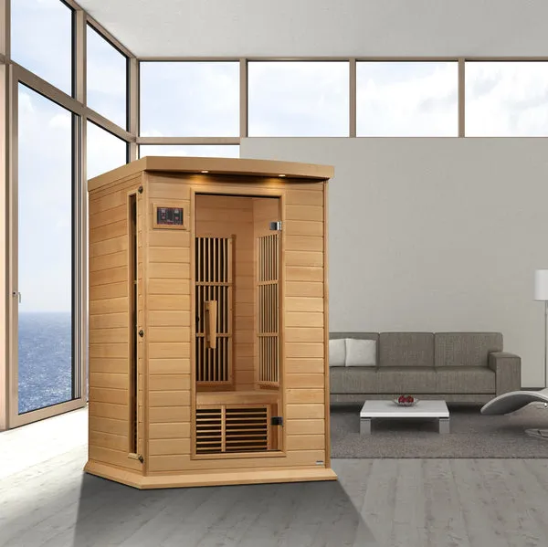 Golden Designs Maxxus 2 Person Near Zero EMF FAR Infrared Sauna - Canadian Hemlock