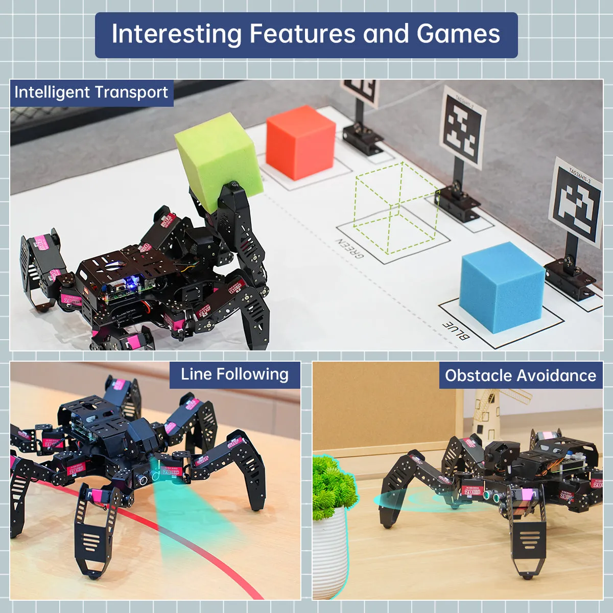 Hiwonder SpiderPi: AI Intelligent Visual Hexapod Robot Powered by Raspberry Pi 5