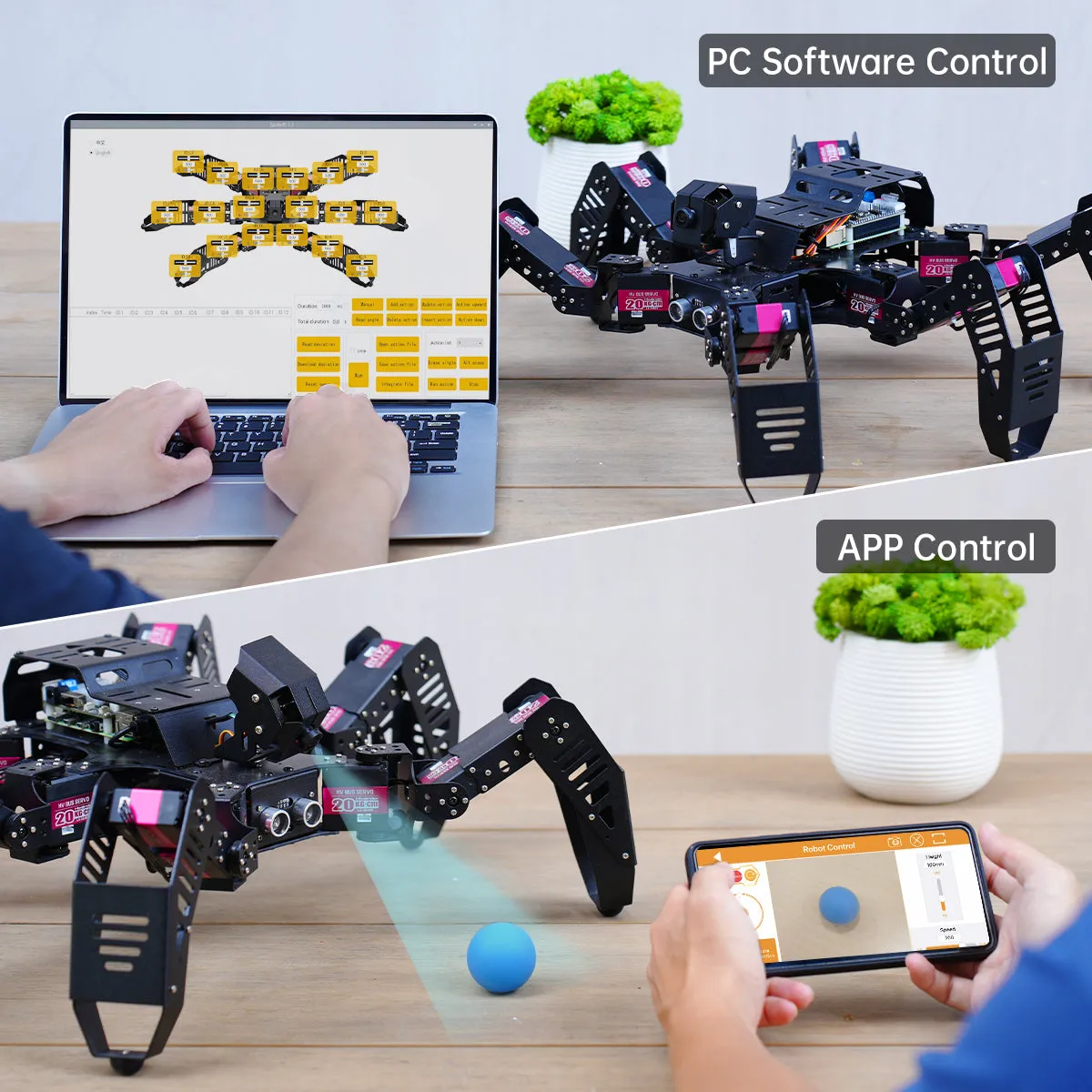 Hiwonder SpiderPi: AI Intelligent Visual Hexapod Robot Powered by Raspberry Pi 5