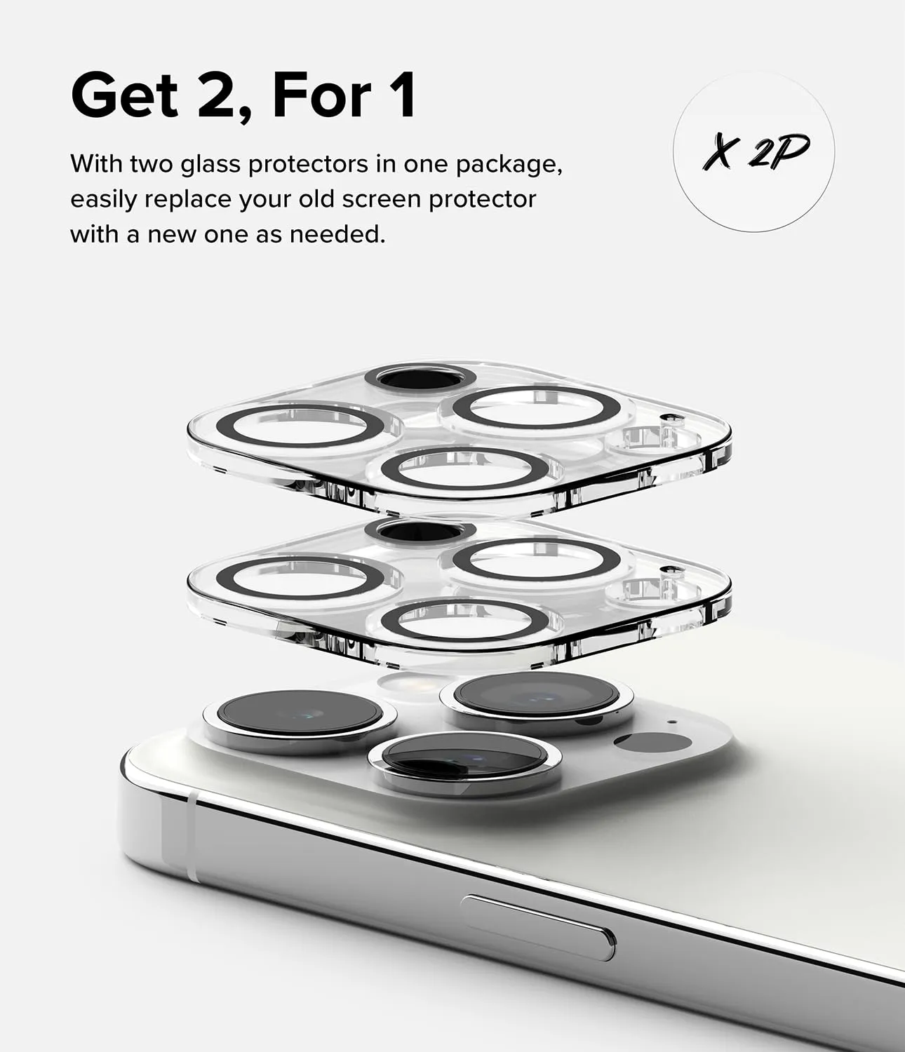 iPhone 15 Pro Tempered Glass Camera Lens Protector | 2Pack