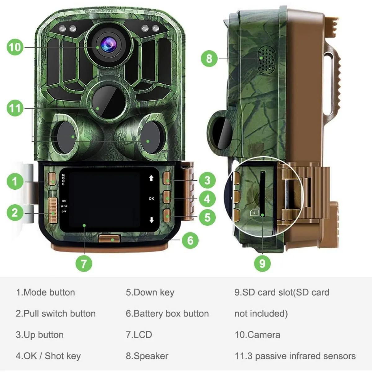 K&F Concept K&F KF-401F WiFi Trail Camera 5 Million Sensor 24MP 1296P HD Outdoor Wildlife Monitoring Waterproof Night Infrared Vision Hunting Camera