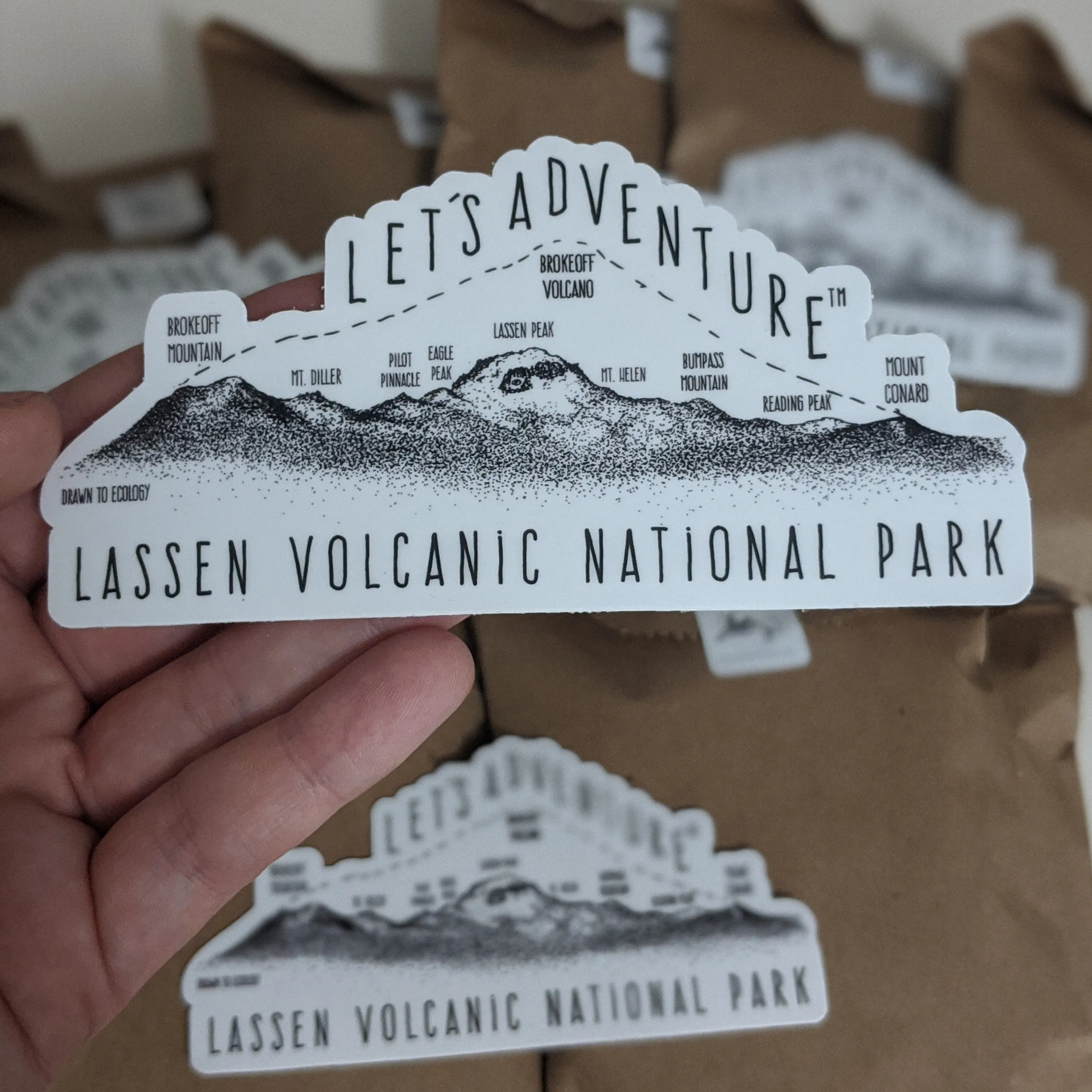 'Let's Adventure' Lassen Volcanic National Park Sticker