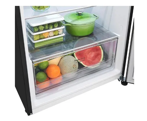 LG GT-B3952BL ( 395L Black Silver) Top Freezer with Inverter Compressor in Black Steel