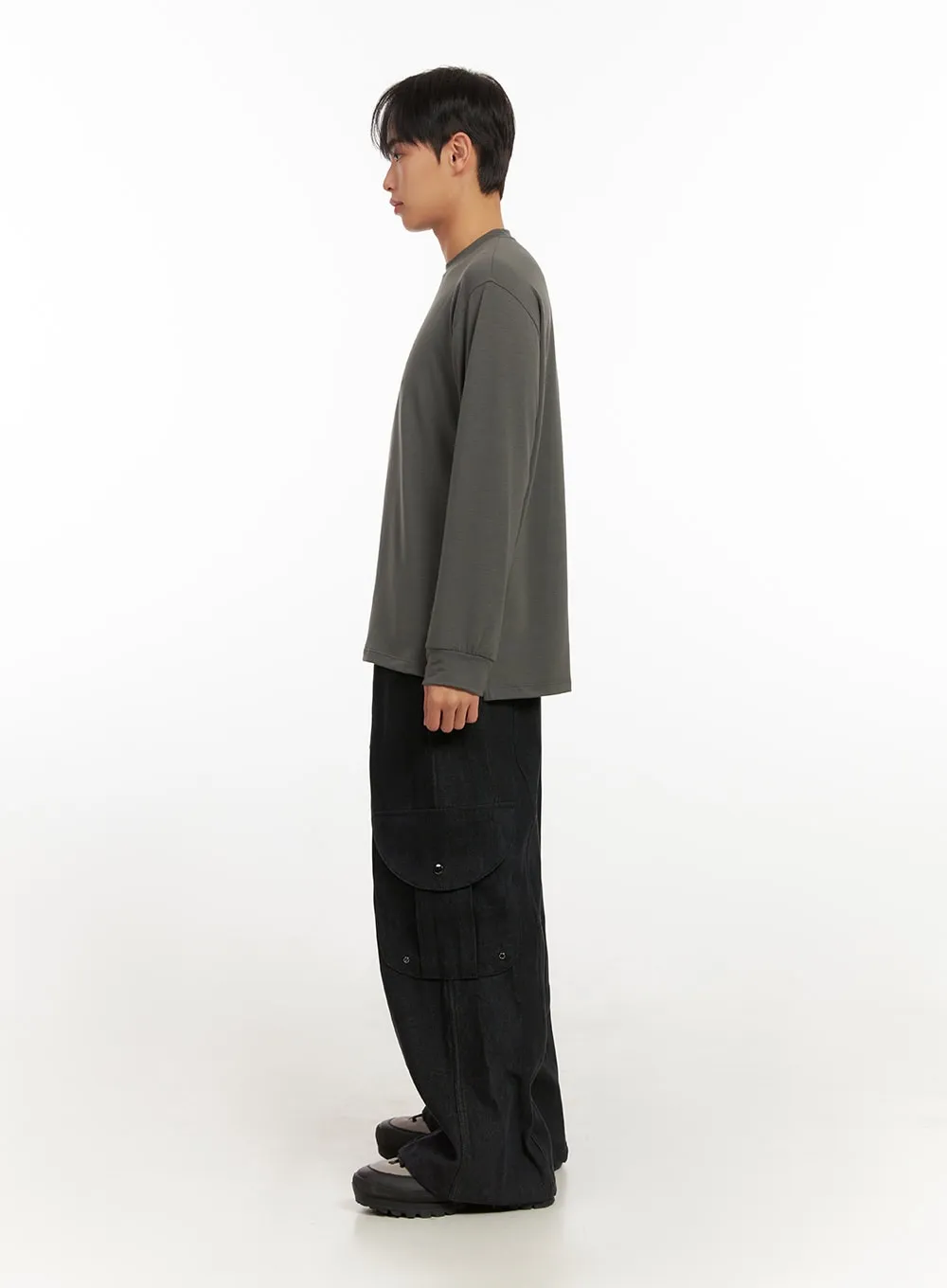 Men's Solid Comfort Long Sleeve Tee ID413