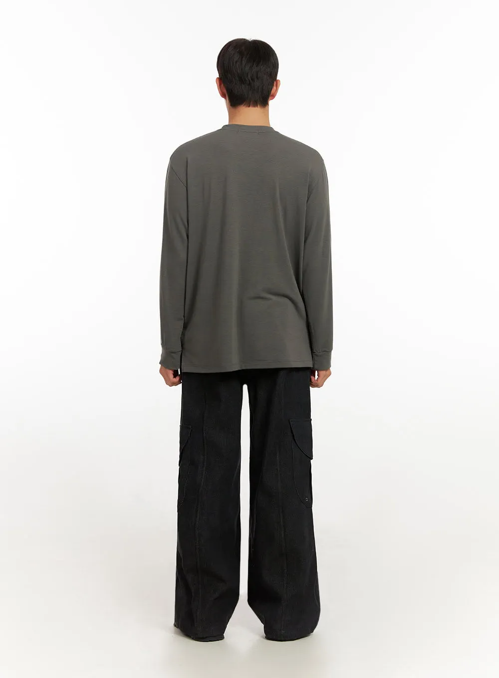 Men's Solid Comfort Long Sleeve Tee ID413