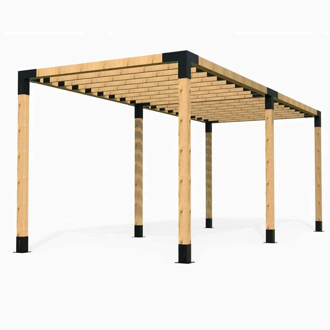 Modaprax 90 X 90mm Free Standing Extended Pergola Kit With Top Rafters With Timber