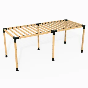 Modaprax 90 X 90mm Free Standing Extended Pergola Kit With Top Rafters With Timber