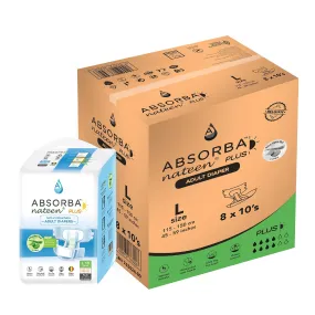 Nateen Plus Adult Diapers 10s (Carton of 8) - L