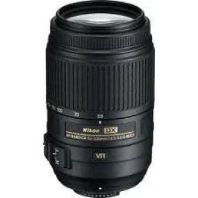 Nikon 55-300mm f/4.5-5.6G ED VR AF-S DX Nikkor Zoom Lens for Nikon Digital SLR (White Box)   3 Piece Filter Kit w/Case   Lens Pouch   Microfiber Cleaning Cloth   Lens Pen Cleaner   Accessory Saver Bun Bundle