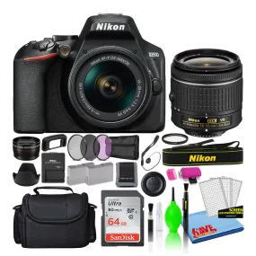 Nikon D3500 Digital Camera with 18-55mm Lens (1590)   64GB SD Card   Bag (Intl)
