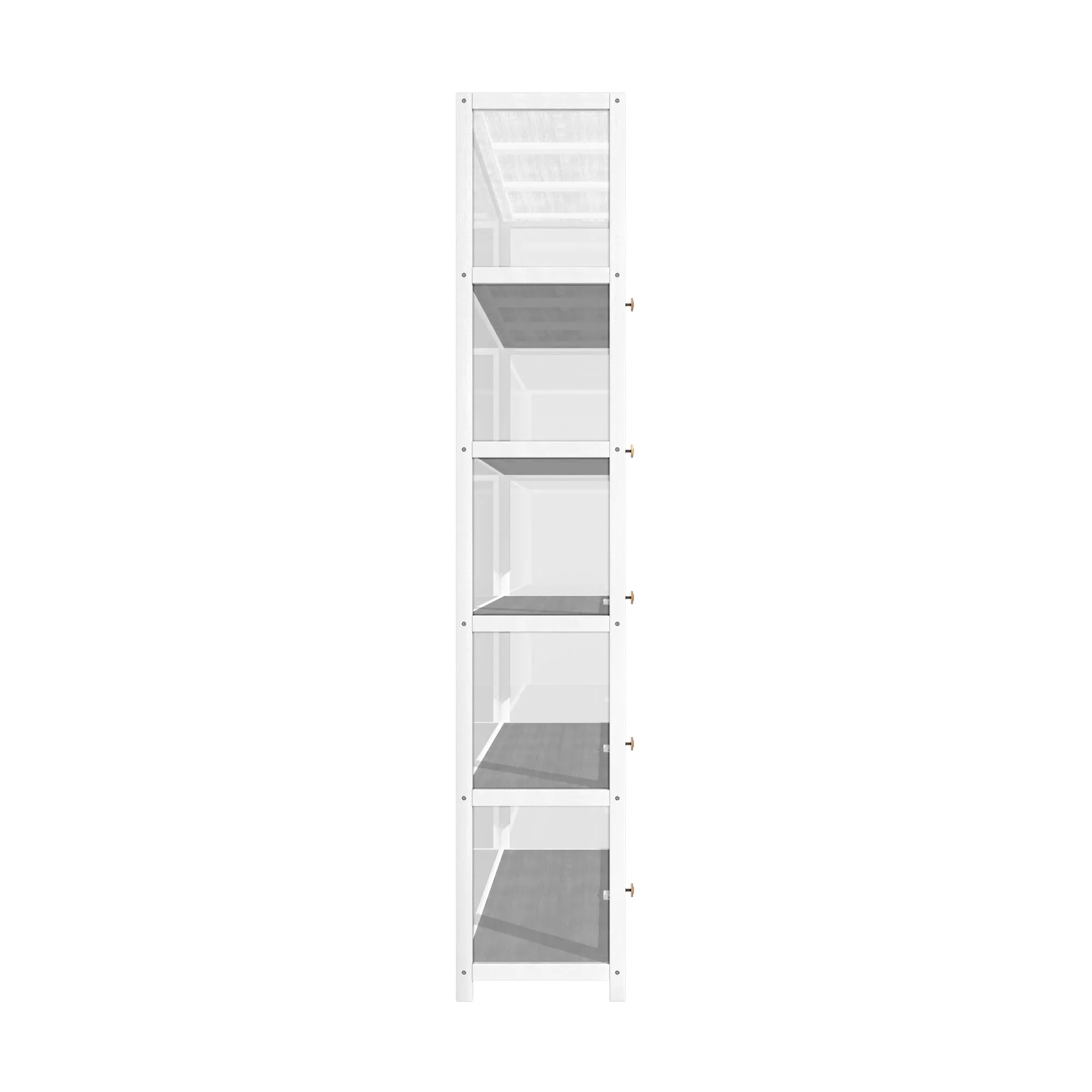 OIKITURE 5 Tier Display Storage Cabinet with Magnetic Closure Clear Door,Hallway Shelves Cabinet for Living Room Dining