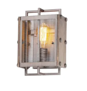 Outland 12" Single Light Wall Sconce in Barn Wood and Weathered Zinc