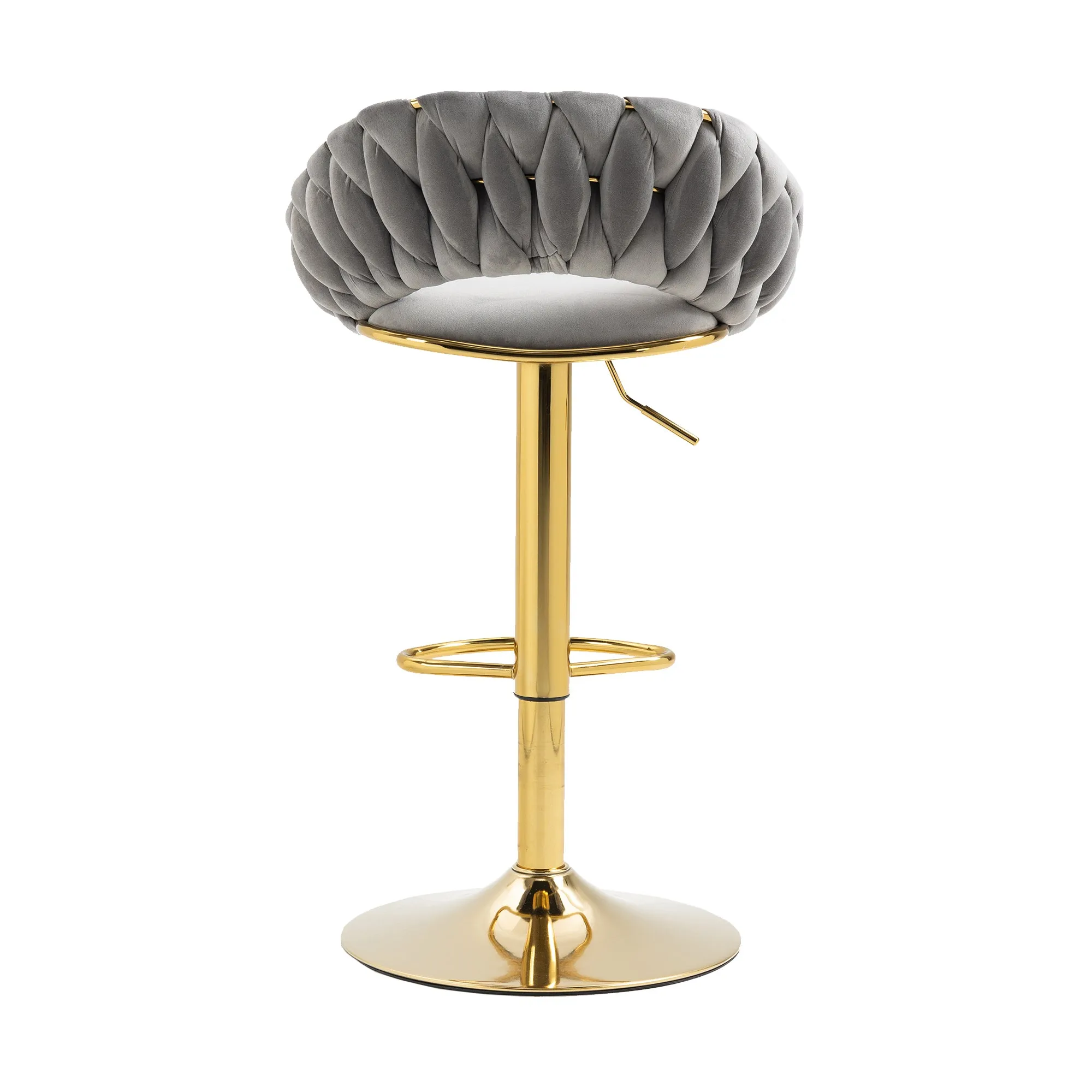 Peony Bar Stools with Back and Footrest  - Gray  Set of 2