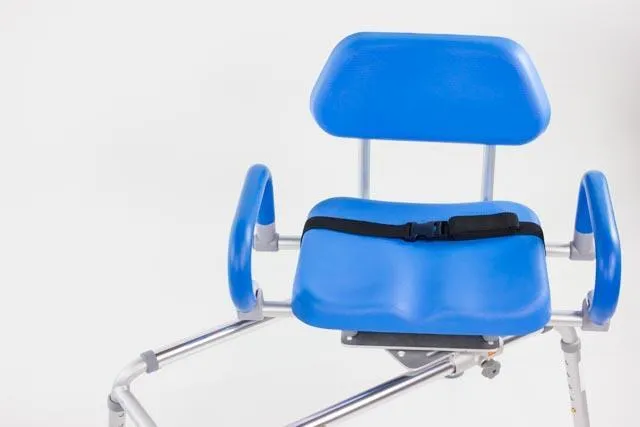 Reconditioned - Carousel Sliding Transfer Bench with Swivel Seat.