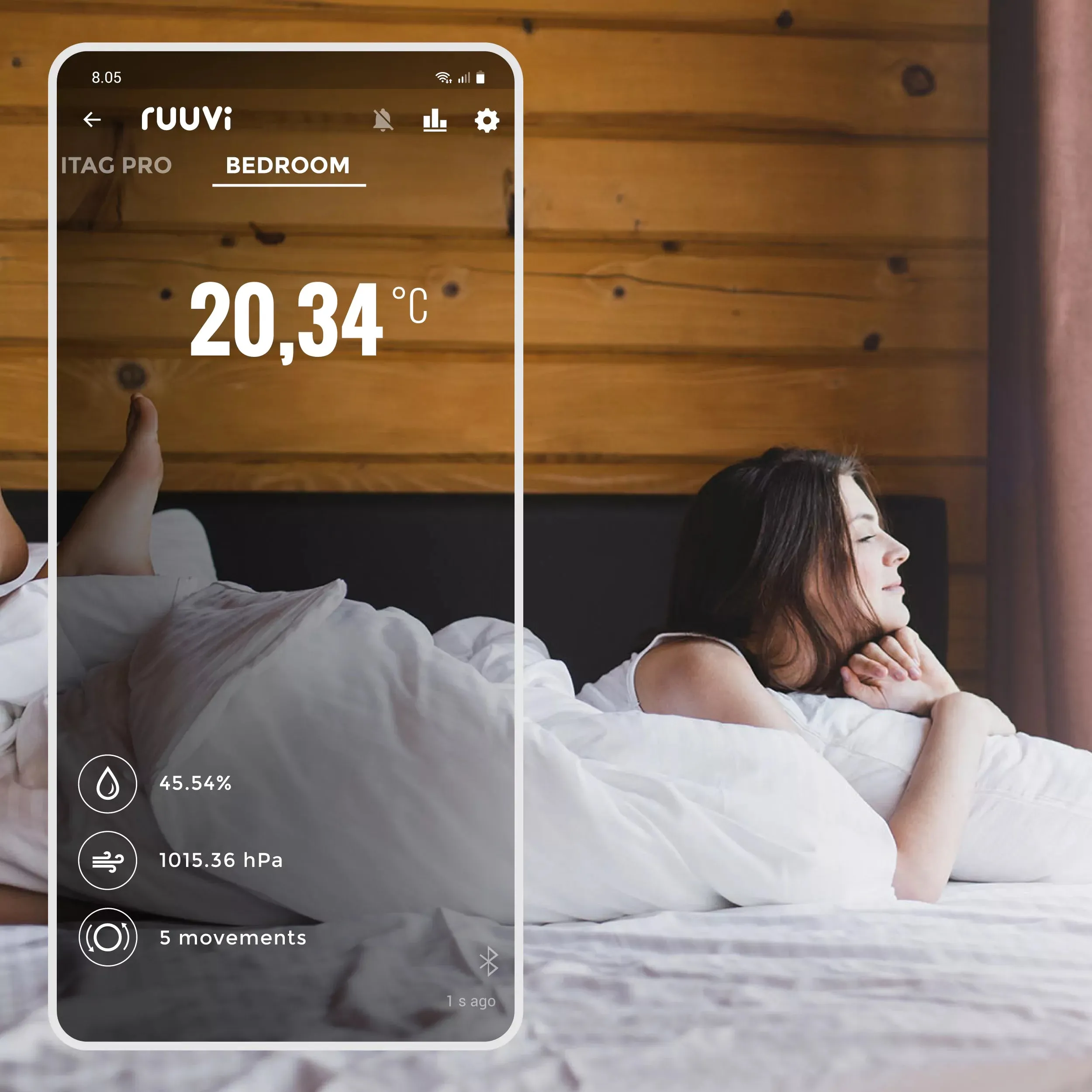 Ruuvi RuuviTag Wireless Bluetooth Temperature, Humidity, Air Pressure and Motion Sensor