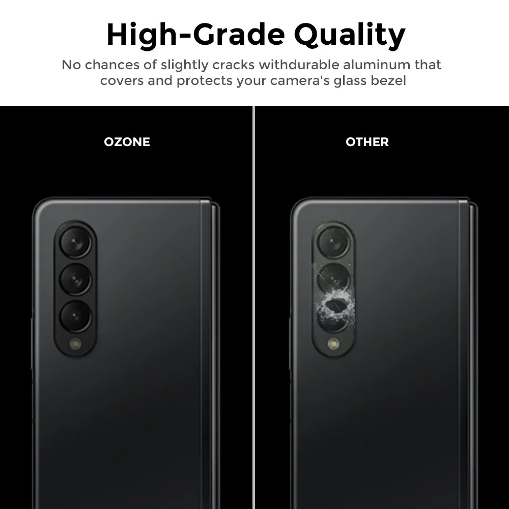 Samsung Galaxy Z Fold 3 Camera Lens Protector| Aluminum Frame Tough Camera Protective with Glass Lens Cover |