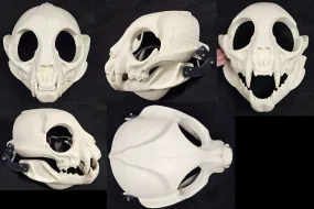 Skeletal Feline Cut and Hinged Mask