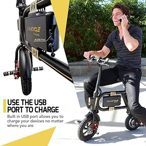 SWAGTRON SwagCycle E-Bike – Folding Electric Bicycle with 10 Mile Range, Collapsible Frame, and Handlebar Display