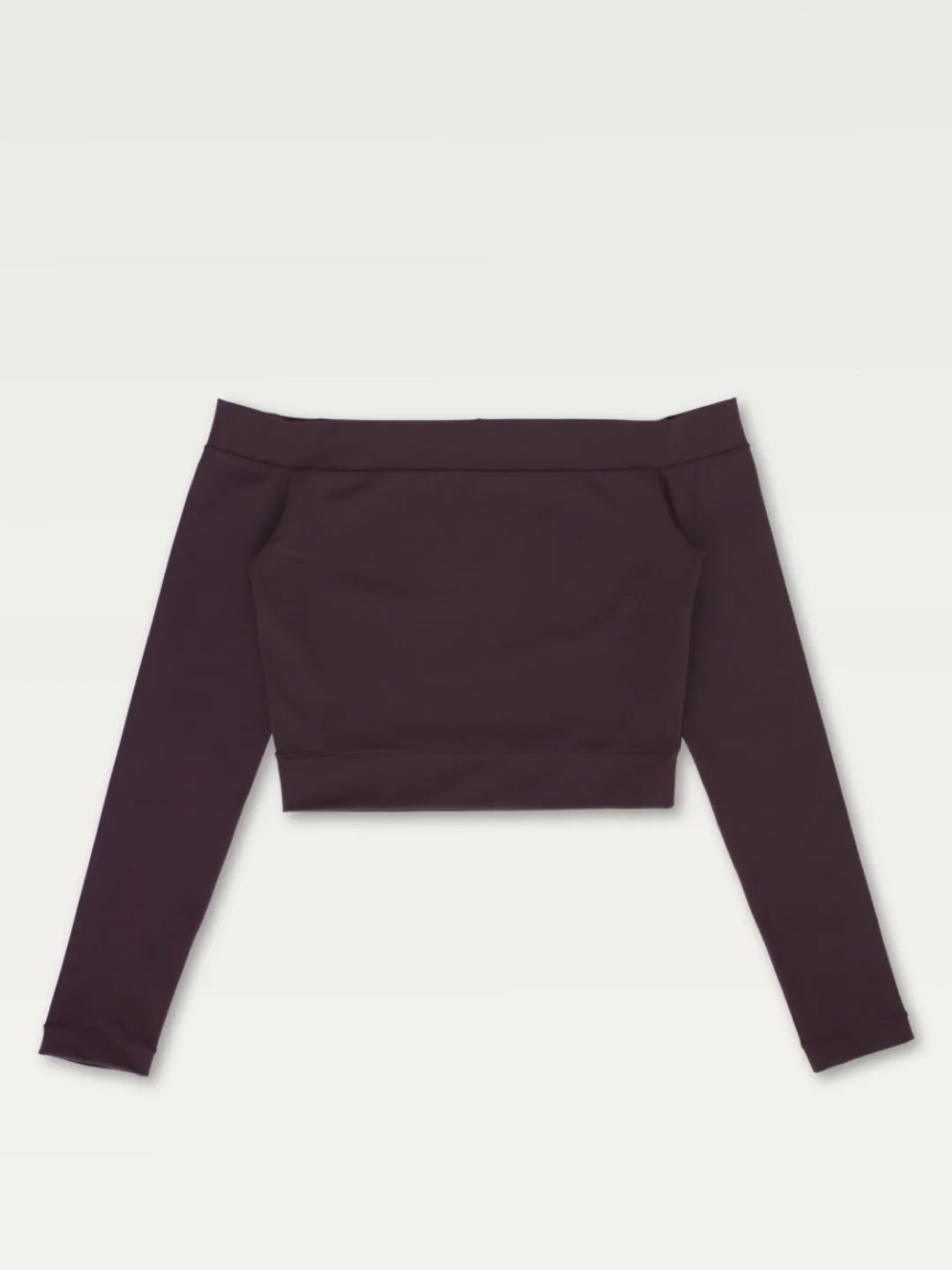 Technical Off-Shoulder Top in Deep Wine