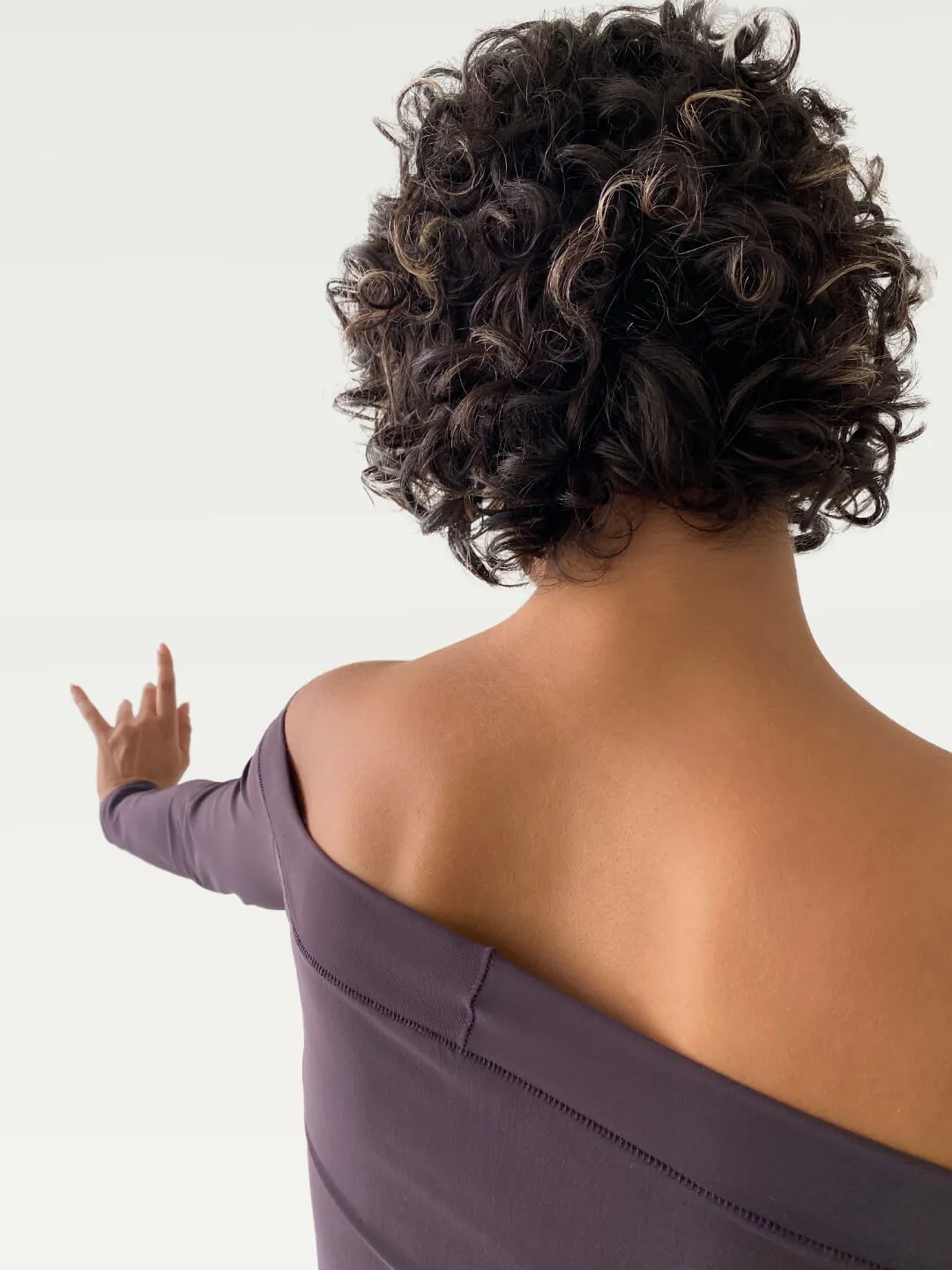Technical Off-Shoulder Top in Deep Wine