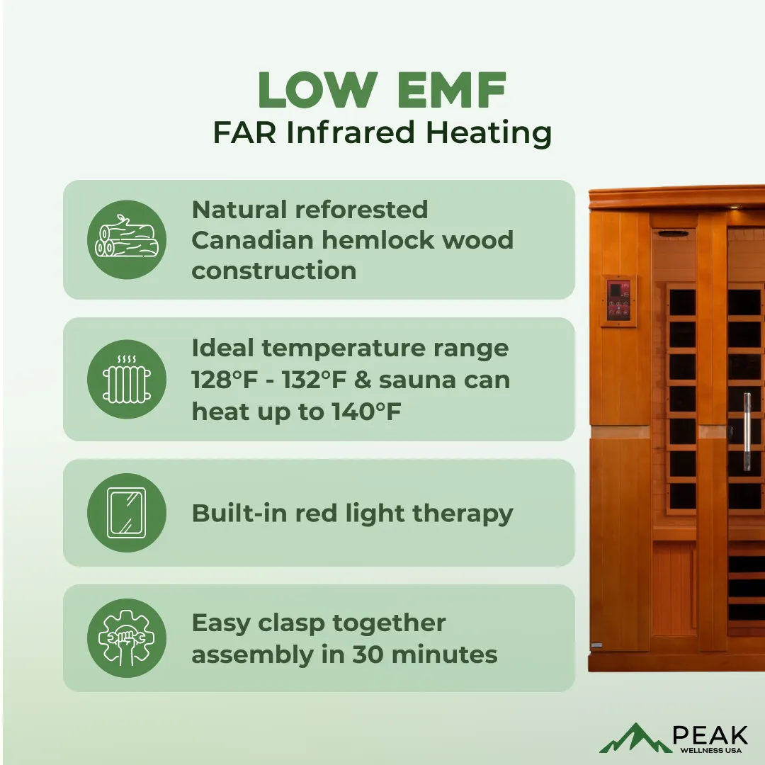 The Bergamo 4 Person Low EMF Indoor FAR Infrared Sauna
