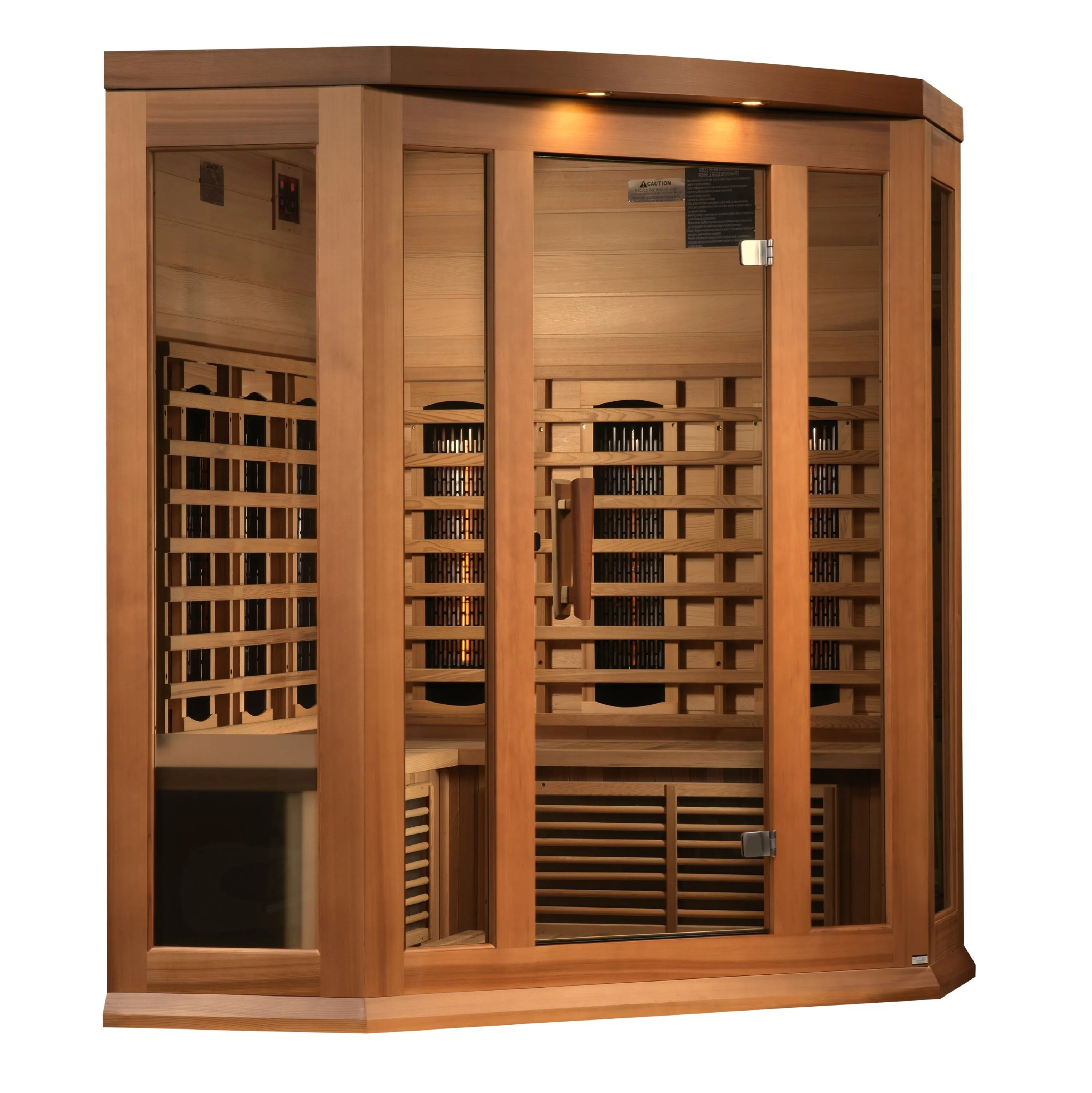 The Nirvana 3 Person Near Zero EMF Indoor Full Spectrum Infrared Corner Sauna