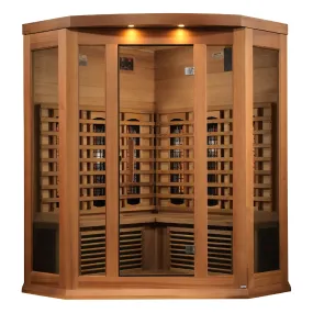 The Nirvana 3 Person Near Zero EMF Indoor Full Spectrum Infrared Corner Sauna