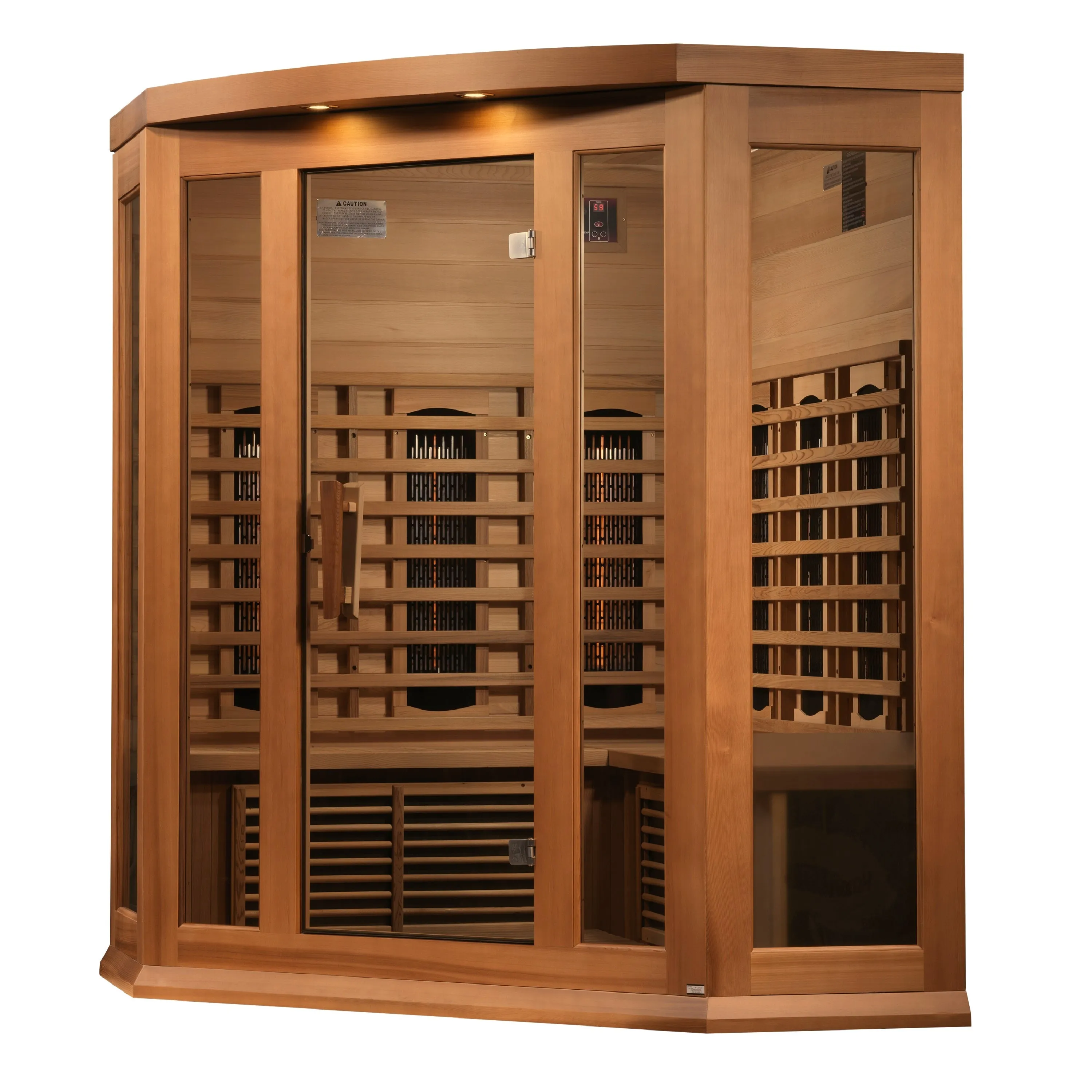 The Nirvana 3 Person Near Zero EMF Indoor Full Spectrum Infrared Corner Sauna