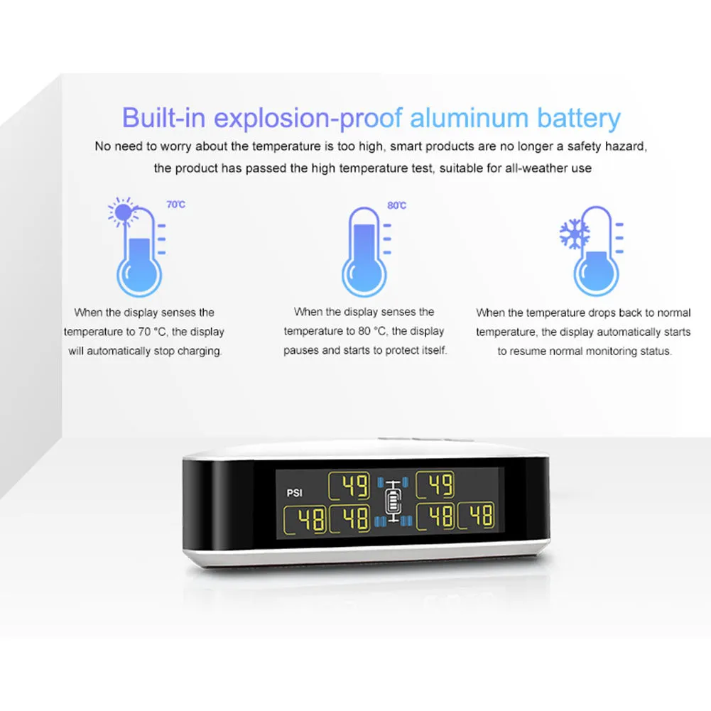 TPMS Car Wireless Tire Pressure for RV Bus Monitoring System 6