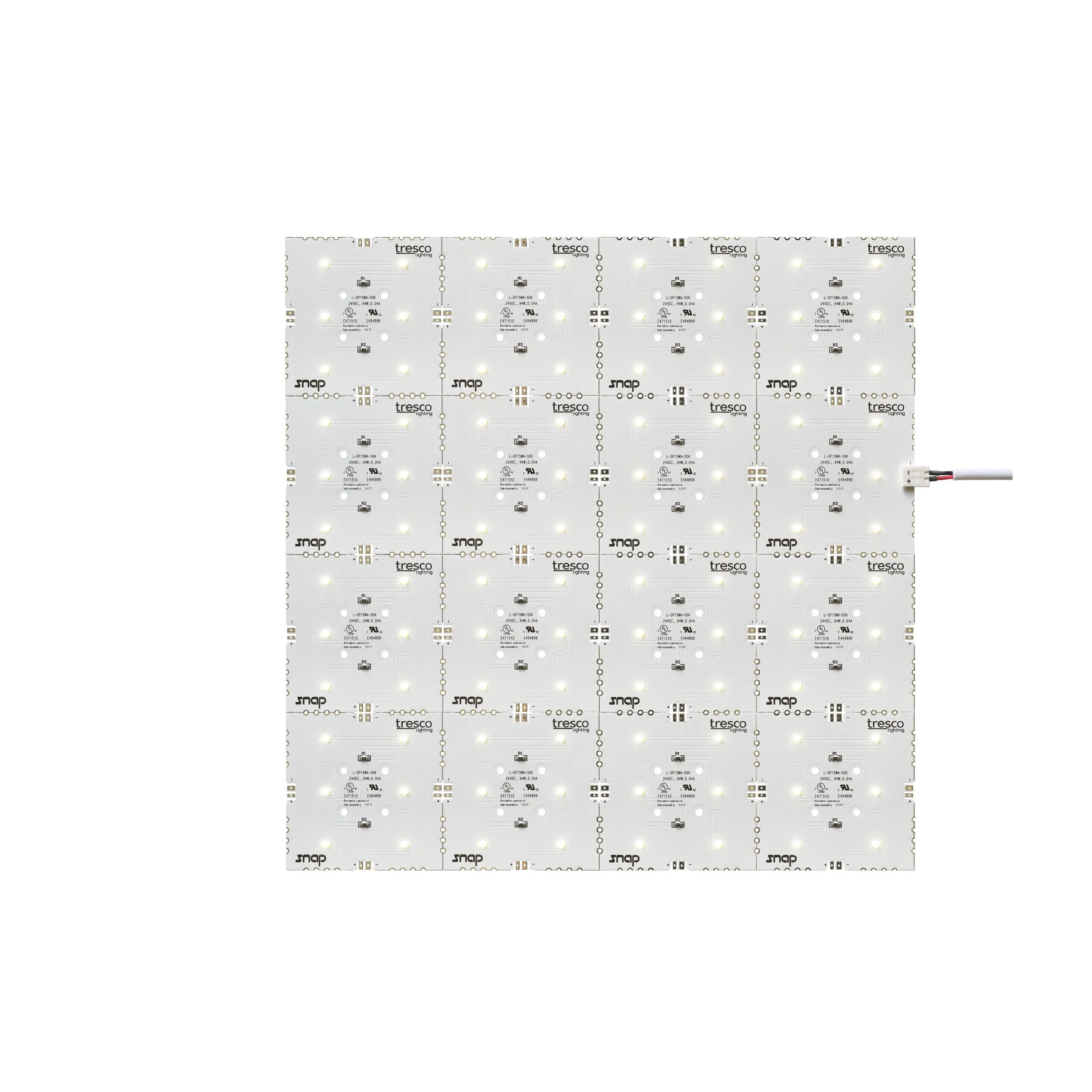 Tresco 24VDC 8W 1FT SQ SNAP PANEL 5000K L-SP8WA-50K-1