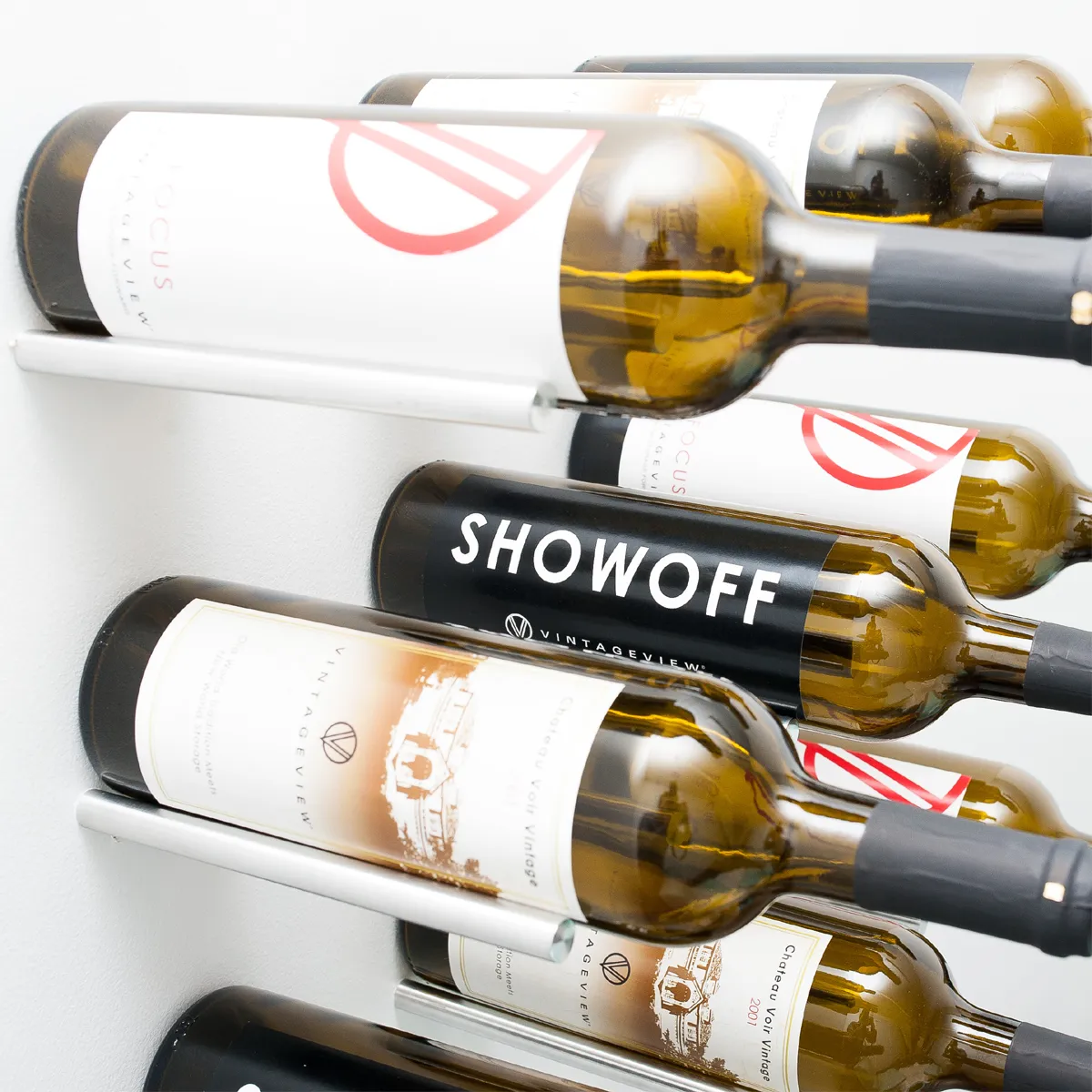 VintageView Wall Mounted Vino Series - Vino Rails 1 Bottle Wine Rack