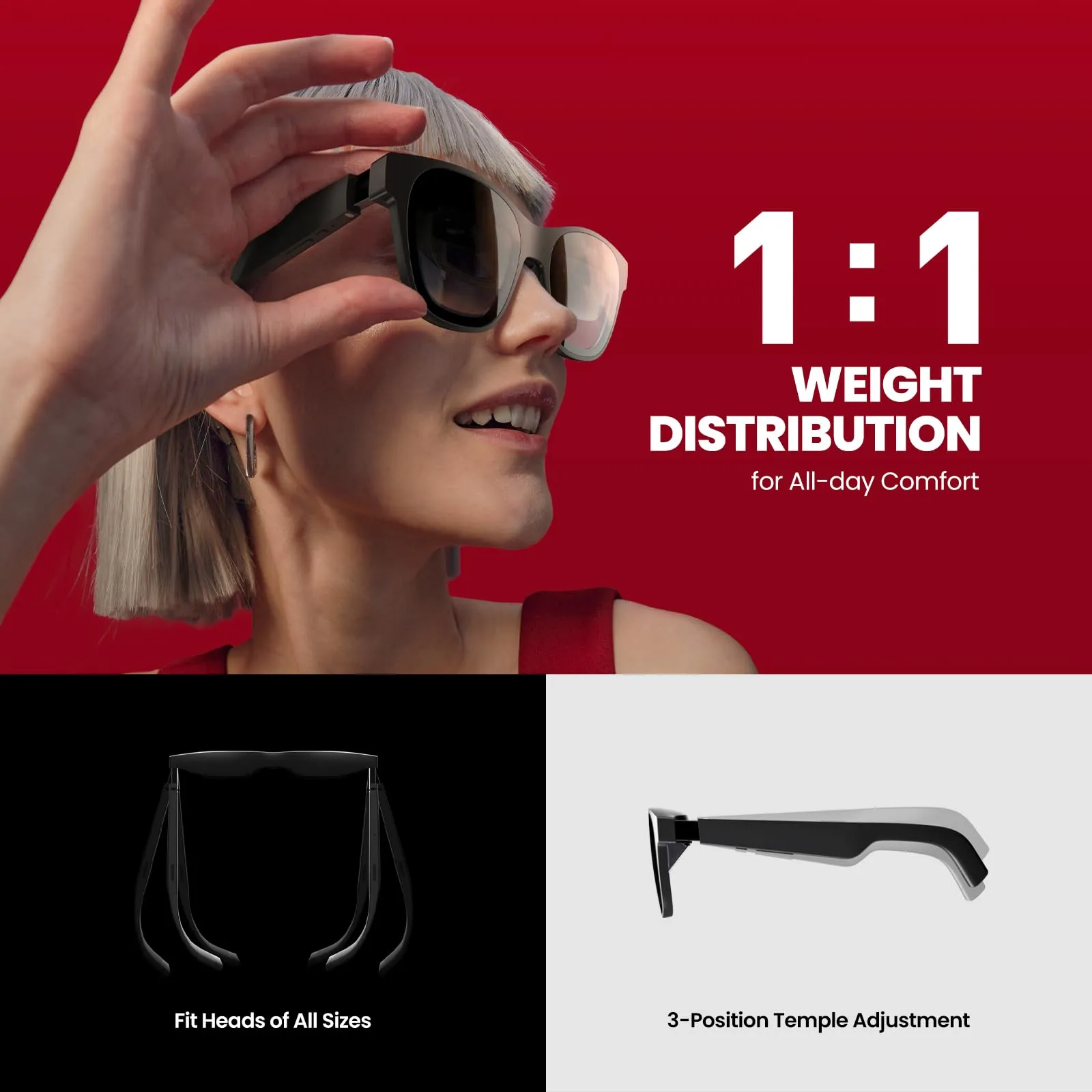 XREAL Air 2 Pro AR Glasses, The Ultimate Wearable Display with 3-level Electrochromic Dimming, 75g 120Hz 130", Smart Glasses, Gaming monitor, Compatible with iPhone 15/SteamDeck/ROG/Mac/PC/Android/iOS